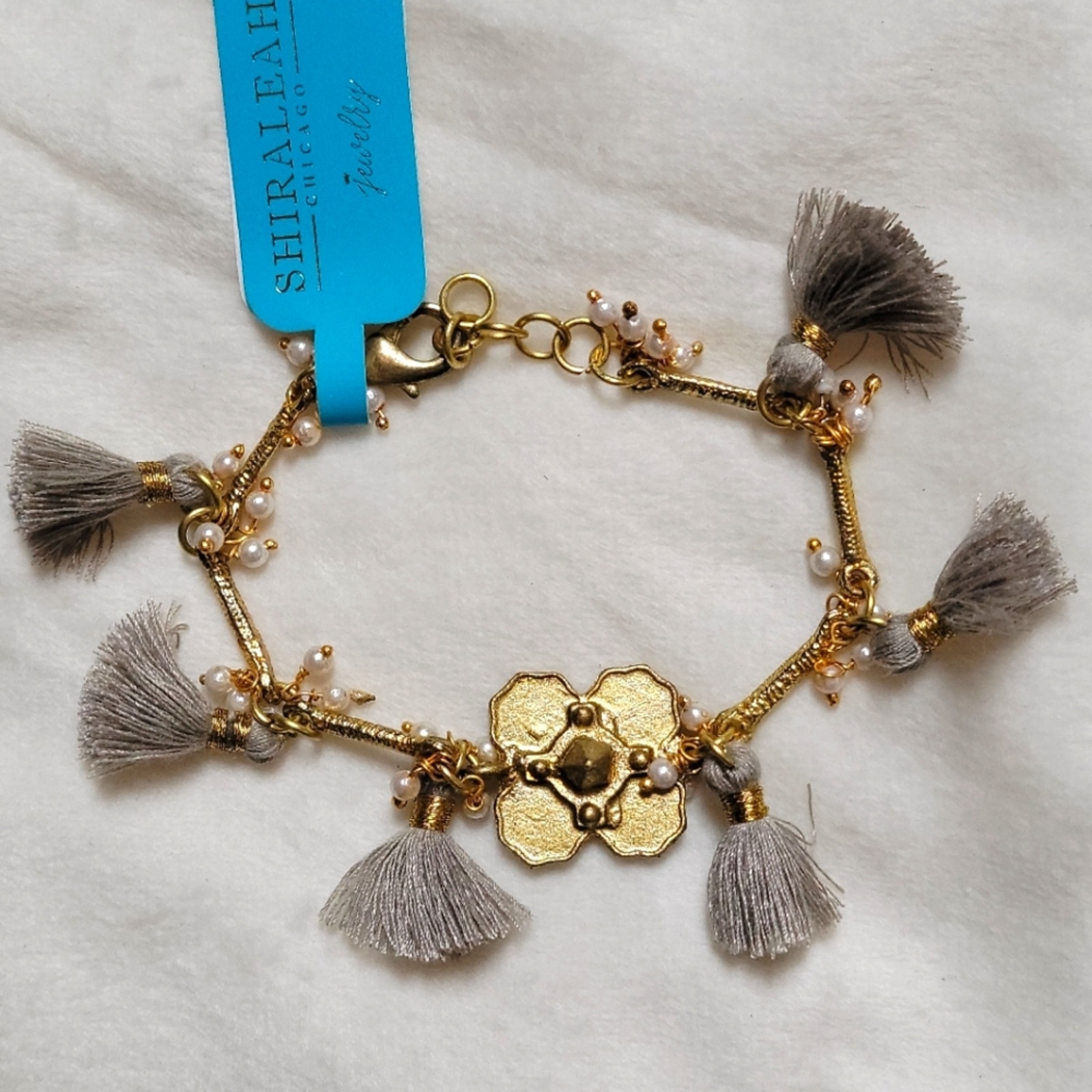 Nwt Shiraleah Freya Grey Tassel Fringe Bracelet 12$